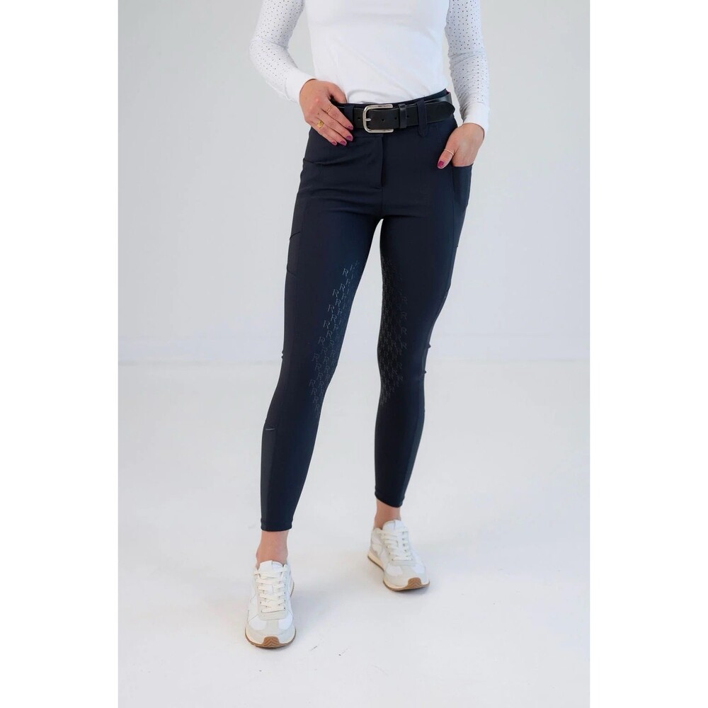 Free Ride Equestrian Navy Sparkle PRO Full Seat Knee Patch Breeches Size 26 NWT